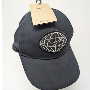 Nike Club Cap Dri-FIT Training Hat Black Globe Swoosh FB6452-010 Mens ML NEW